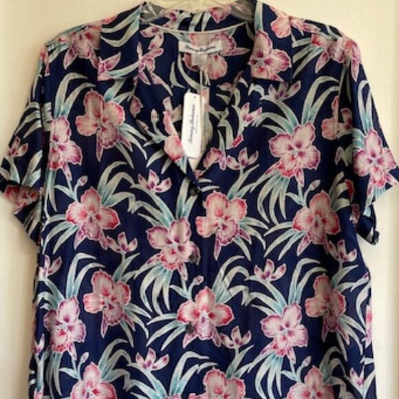 TOMMY BAHAMA Talulla Gardens Camp Shirt in Island Navy L - Picture 9 of 16
